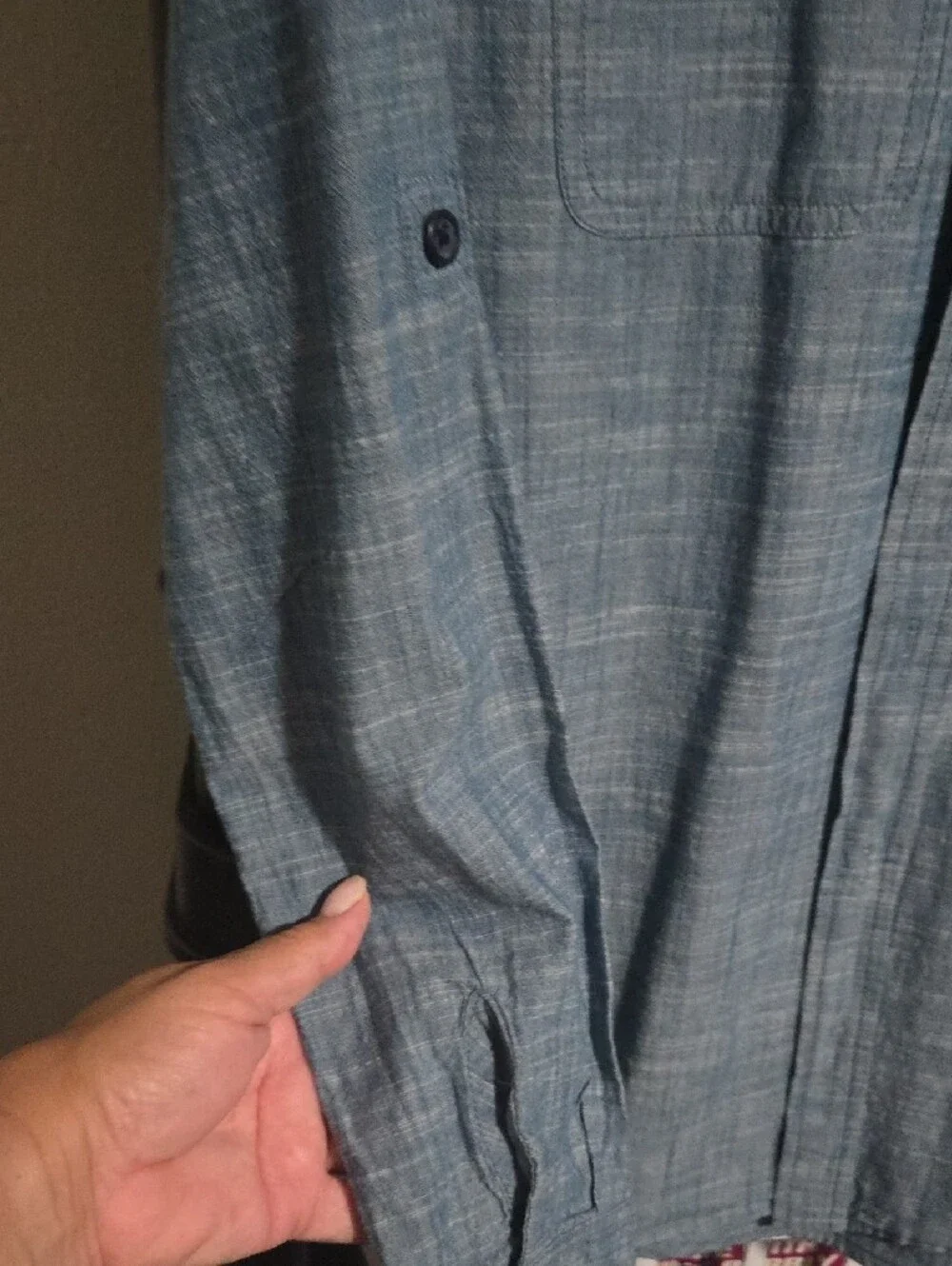 The Children's Place Blue Button-Down Shirt for Kids.  Chambray Blue